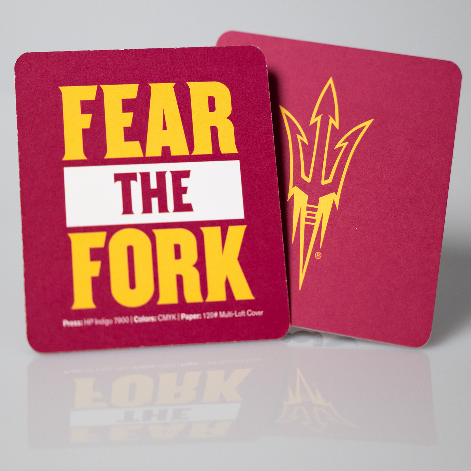 ASU brand coasters