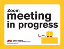 zoom meeting door sign